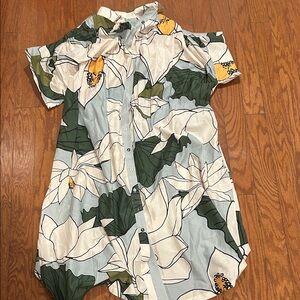 Floral Maxi Dress with Green and Yellow Accents